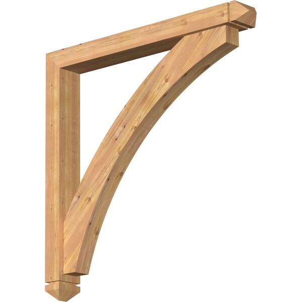 Ekena Millwork Thorton Arts and Crafts Smooth Bracket w/ Offset Brace, Western Red Cedar, 5 1/2"W x 46"D x 46"H BKT0604X46X46THR03SWR - main